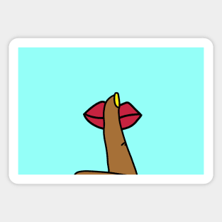 Finger on the lip darker skin Sticker